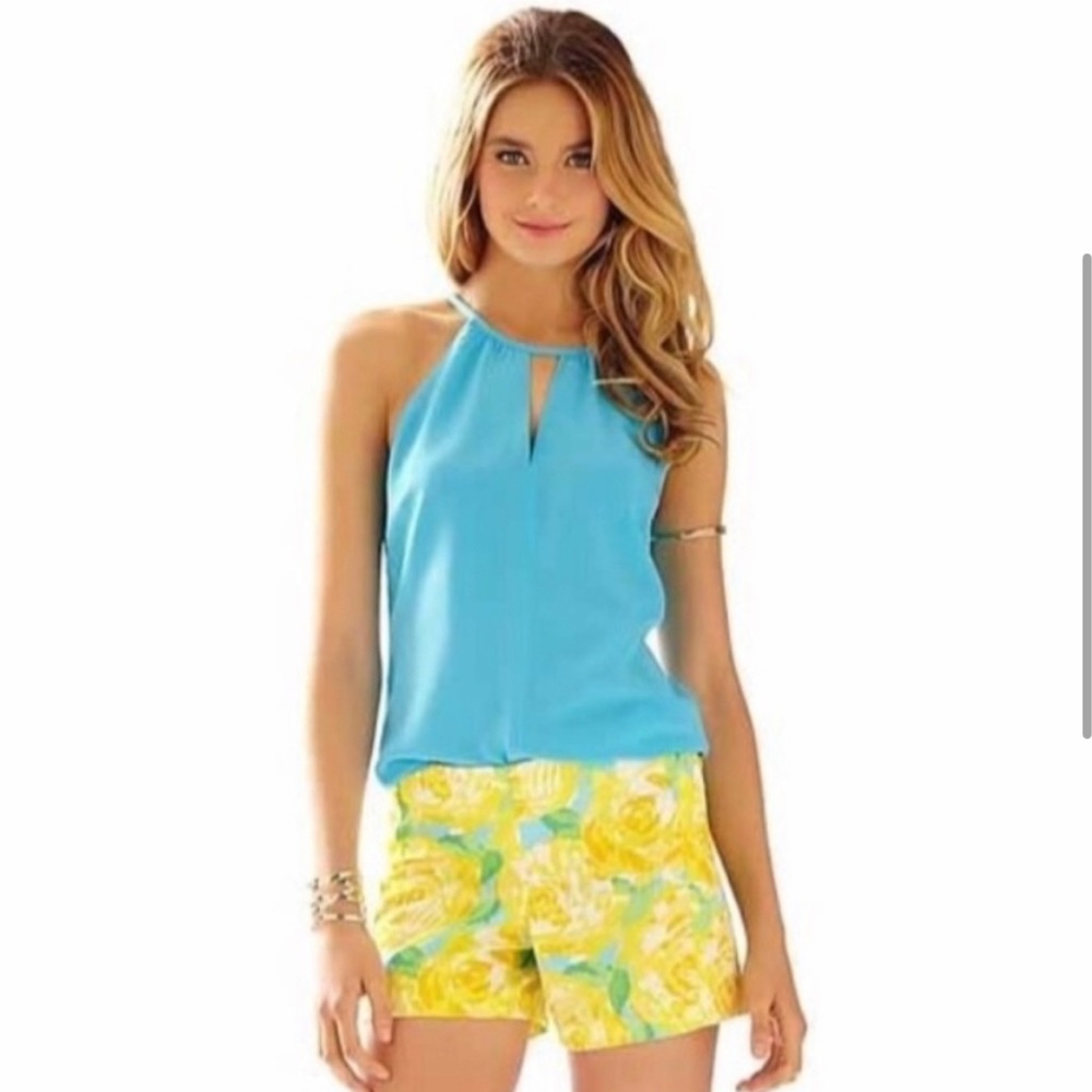 Lilly Pulitzer Deenie First Impressions Yellow Floral Shorts